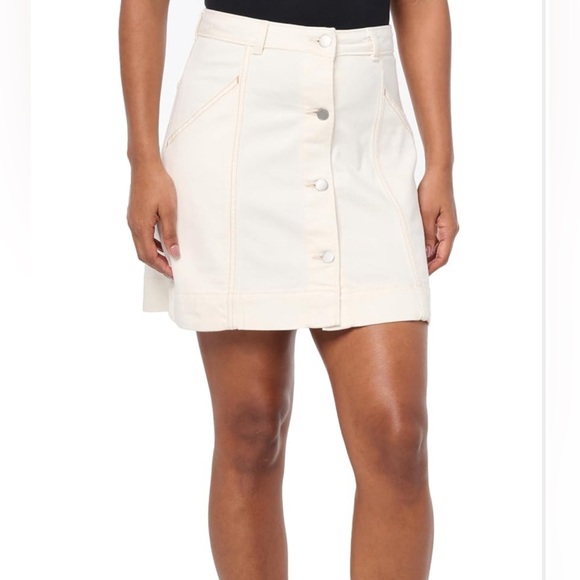 Timberland Refibra Button Front Cream Denim Skirt size 27/US 4 Y2K Skirt NWT - Picture 2 of 9